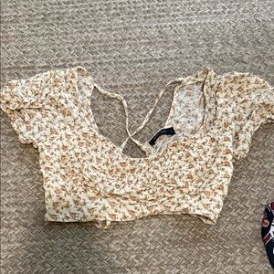 Floral Beige Crop Top